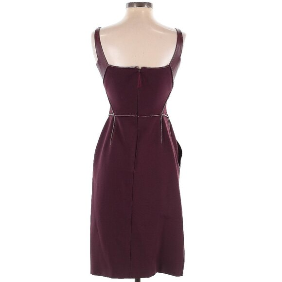 J Mendel Burgundy Cocktail Sheath Dress Size 4 - Picture 2 of 4